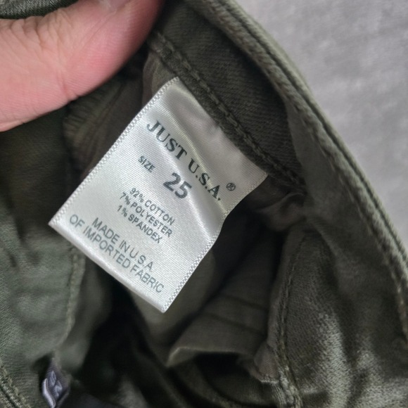 Just USA Olive Green Skinny Jeans Stretch Casual Pants‎ Size 25 - Picture 4 of 9